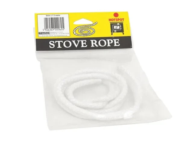 Hotspot 9mm x 1.5m Pre-Cut Glass Fibre Stove Rope For Sealing Stoves and Fires