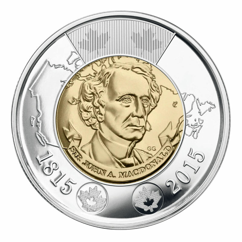 🇨🇦 Canada Toonie 2 Dollars Coin, $2 Sir John A. Macdonald's