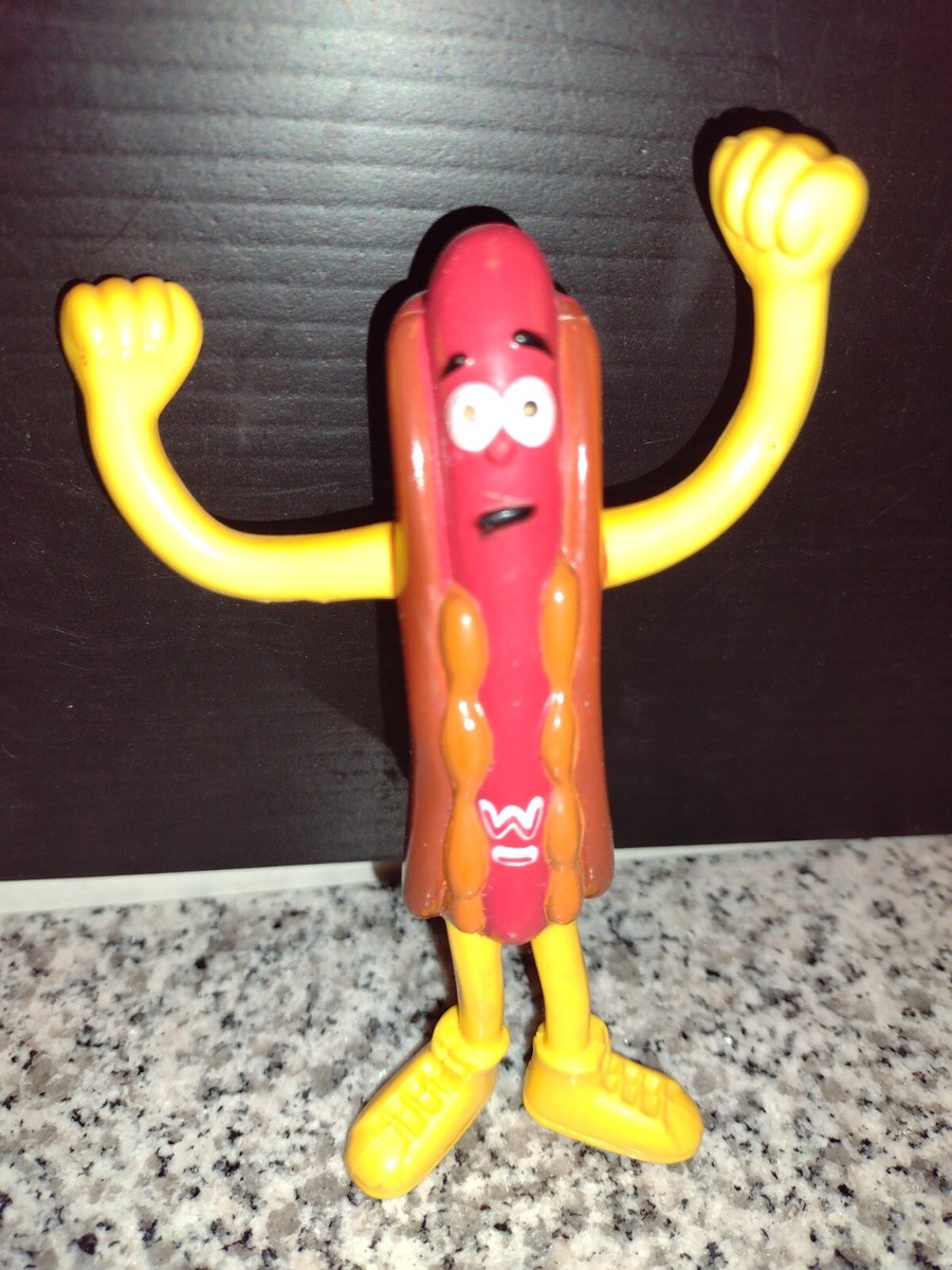 Hot Dog Bendy Toy Figure Fast Food Mascot The Delicious One 2000