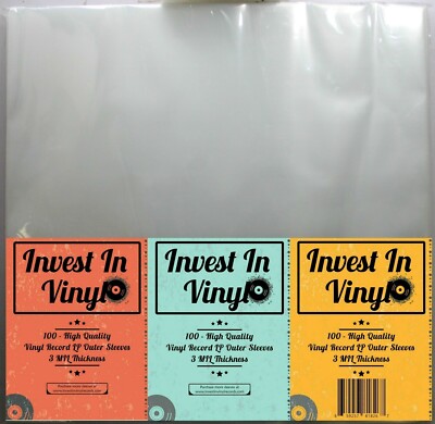 1000 Clear Plastic LP Outer Sleeves 3 Mil HIGH QUALITY Vinyl Record Album Covers