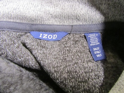 IZOD Thermasoft Tech Maglione Uomo Manica Lunga 1/4 Zip, Grigio Poliestere, 3XLT, Nuovo - Foto 5 di 8
