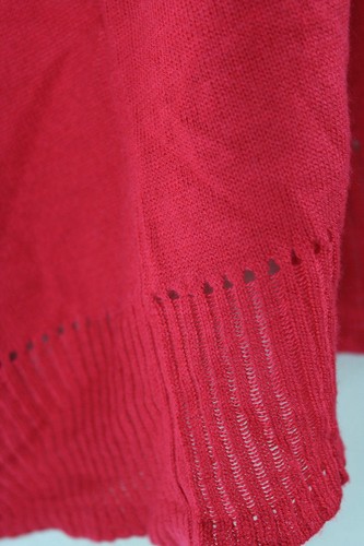 Rachel Roy Red Small Knit Open Back Boatneck Pullover Top Sweater Tunic~ L M3020 - Picture 3 of 11