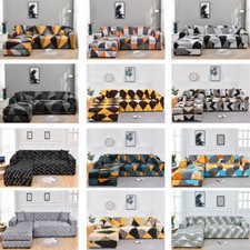 2pcs Stretch Sectional Sofa Covers Corner Couch Slipcover for L Shape Detachable