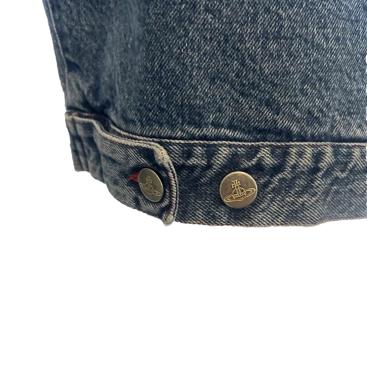 Vivienne Westwood Made In Italy Size 42 Denim Jacket Rare Indigo