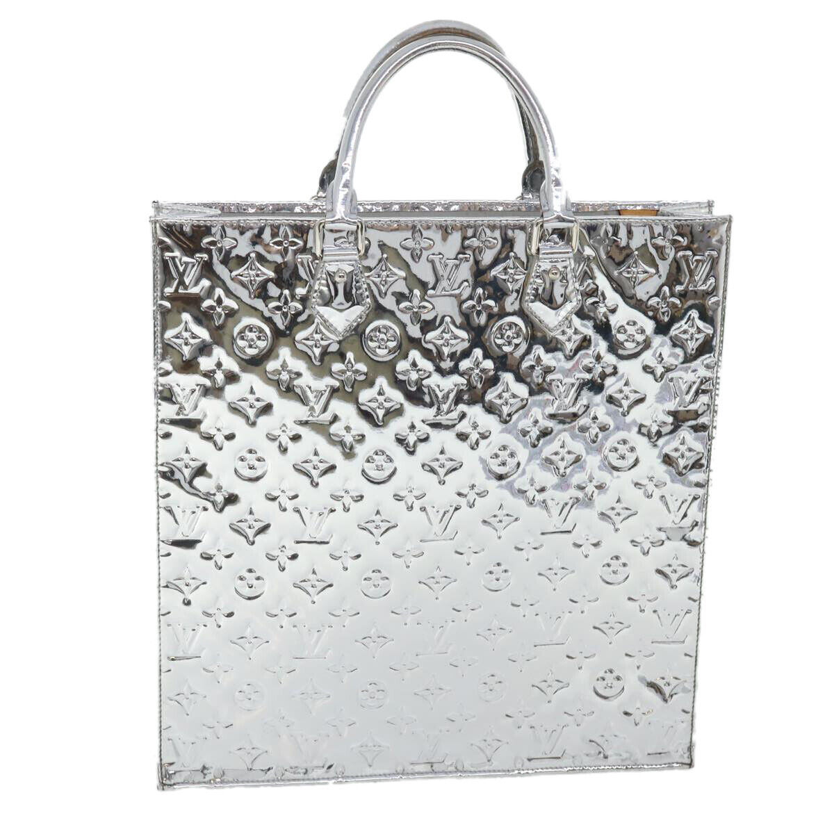 LOUIS VUITTON Monogram Miroir Sac Plat Hand Bag Silver LOUIS VUITTON Monogram Miroir Sac Plat Hand Bag Silver