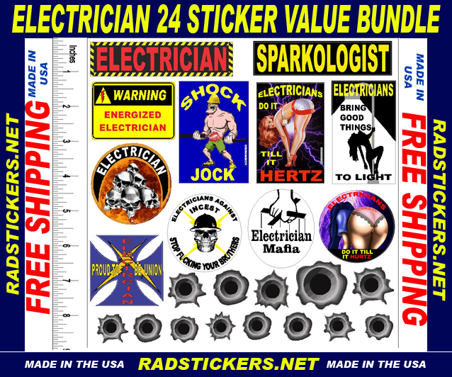 my top selling electrician hard hat stickers, SH36 eBay