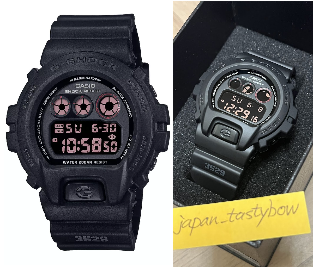 CASIO G-SHOCK DW-6900UMS-1JF LIMITED MAT BLACK RED EYE Digital
