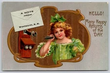 Postcard Wentworth NH Secret Note In Envelope