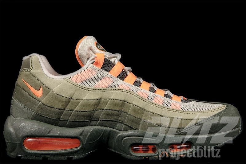 shampoo Pat kom NIKE AIR MAX 95 OG NEUTRAL OLIVE TOTAL ORANGE Sz 9.5 AT2865-200 STRING AM95  | eBay