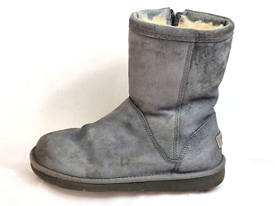 UGG Australia Roslynn Damen Lammfell Stiefel Wildleder Grau Reißverschluss UK 6,5 EU 39
