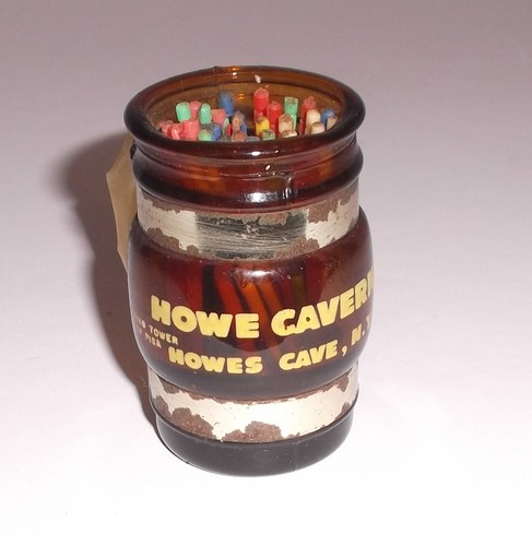Barril de vidrio en miniatura Howe Caverns de colección década de 1960 soporte de palillo de dientes recuerdo NY - Imagen 8 de 10
