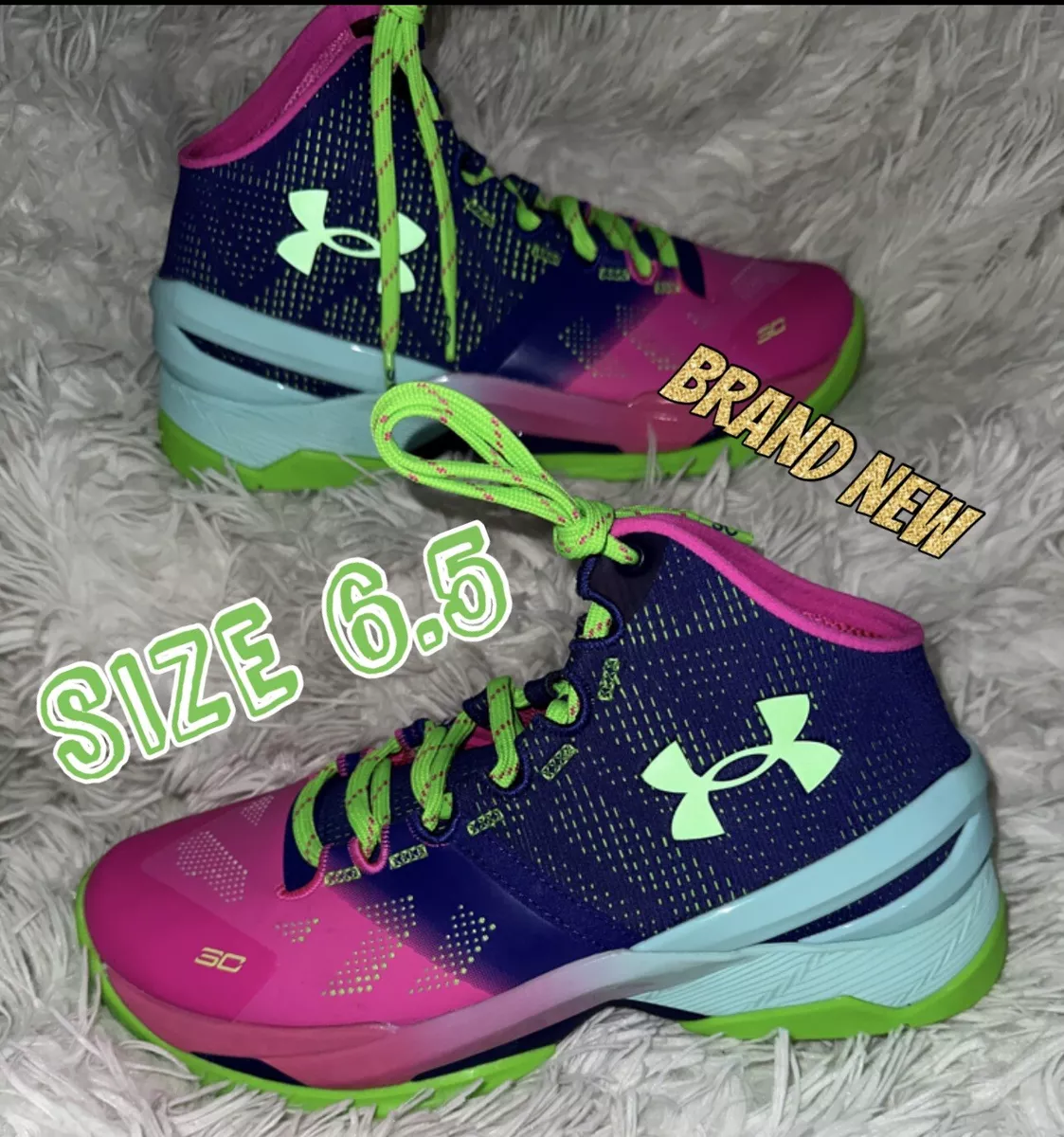 Under Armor Curry 2 Northern Lights Basketball Shoes Youth Sz 6.5