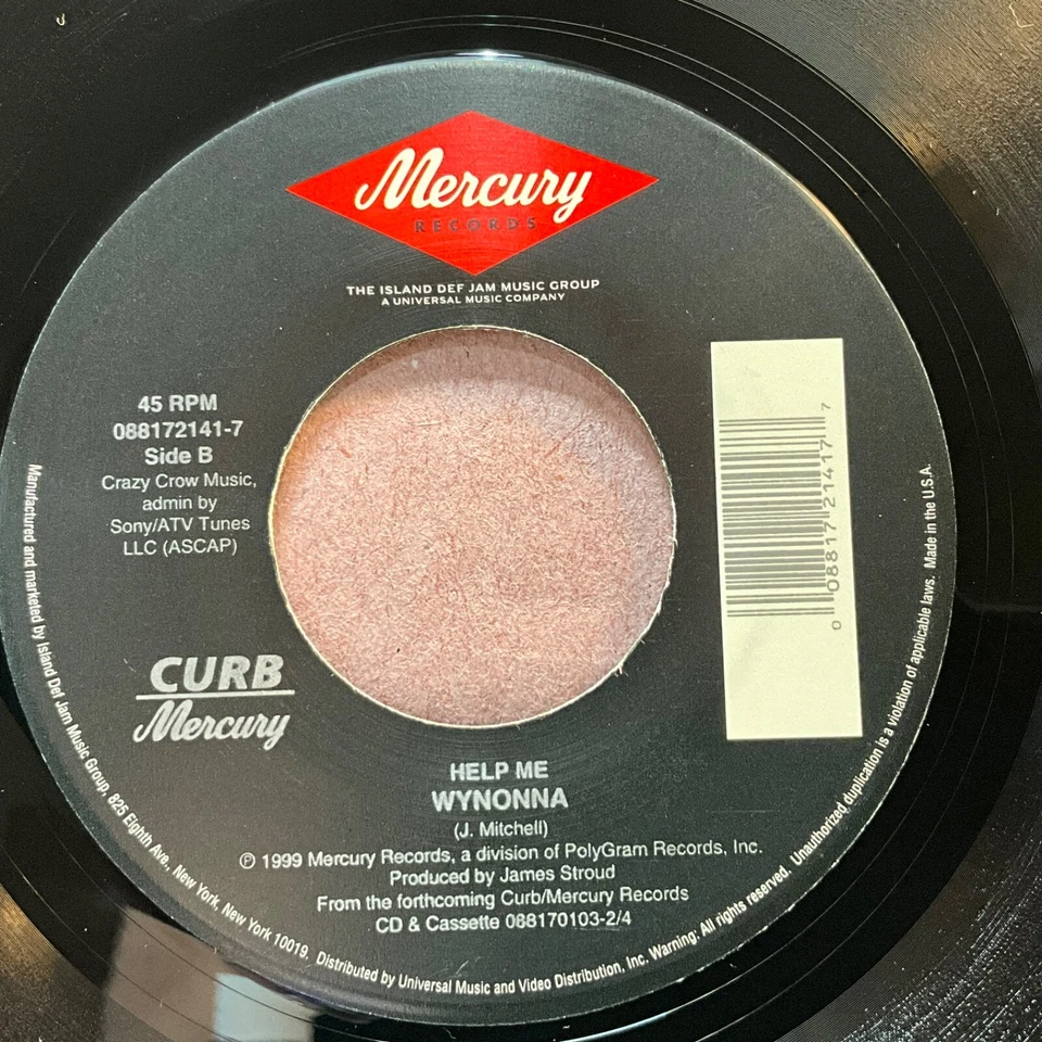 Wynonna, Can’t Nobody Love You (Like I Do) / Help Me, 7" 45rpm Vinyl NM - Image 2 of 2