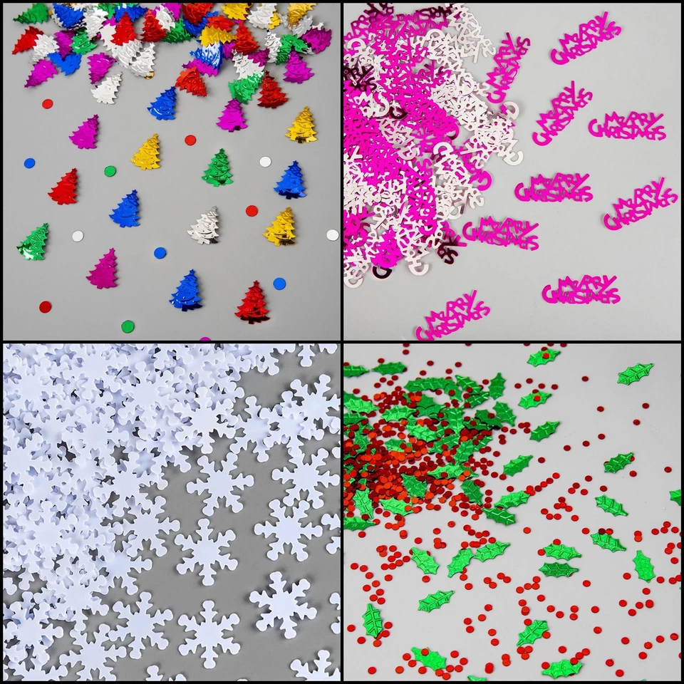 SHATCHI Merry Christmas Holly Leav Tree Confetti Table Sprinkle Scatter party Xmas Decor