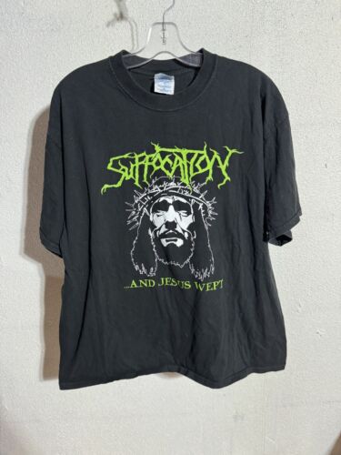 Vintage 2004 Suffocation And Jesus Wept T Shirt XL Death Metal Dying Fetus Nile - Picture 1 of 5