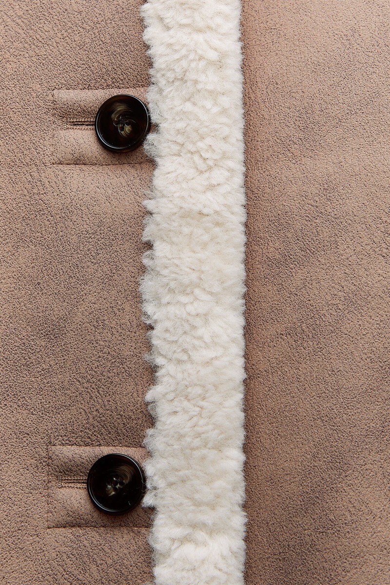 ZARA ザラ　ダブルフェイスコート ボタン　ミンクS 新品未使用タグ付 ZARA ZWCOLLECTIONダブルフェイスコート S