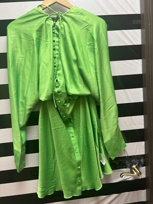 Women NWT "ASOS Design" lime green silky dress. Size 10 | eBay Women NWT "ASOS Design" lime green silky dress. Size 10 | eBay