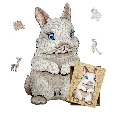 Woods Story Holzpuzzle für Erwachsene Hase mit Geschenkbox Größe XL