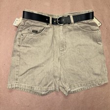 Vintage 1990 s Lee Rivited Denim Shorts With Belt, Deadstock Size 4