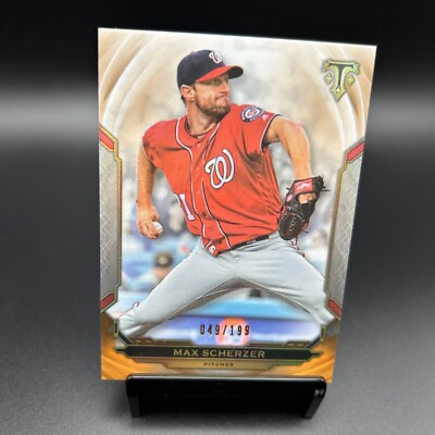 2019 Topps Triple Threads #34 Max Scherzer Amber /199 Washington Nationals