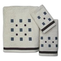 Raymond Waites Capri Stripe 3-piece Cotton Embellished Towel Set, New, Free Ship on sale Raymond Waites Capri Stripe 3-piece Cotton Embellished Towel Set, New, Free Ship on sale