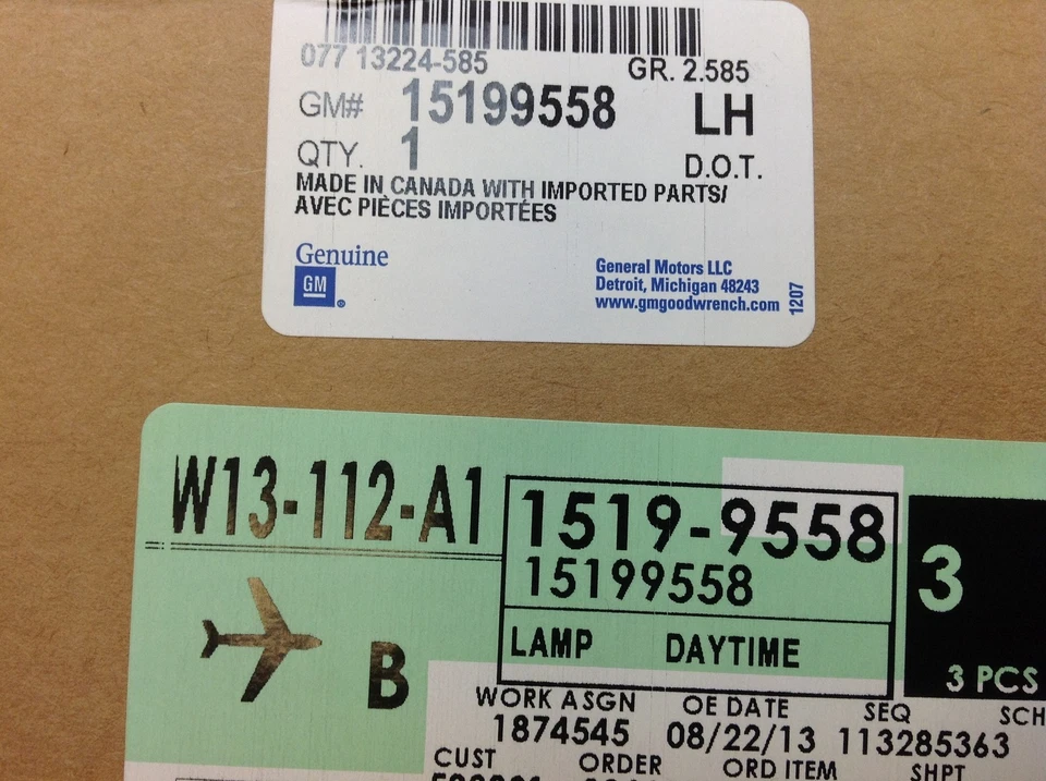 Chevrolet Silverado Tahoe Suburban LH Front DRL/MARKER/TURN SIGNAL LAMP new OEM - Image 3 of 4