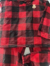 New Joyspun Women Pajama set Jogger with Hood Plaid 3X