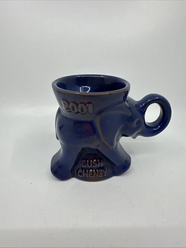 Frankoma Bush Cheney 2001 GOP Mug Blue