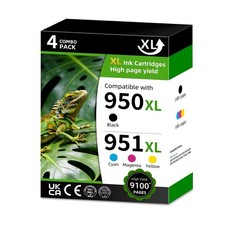 950XL 951XL Ink Cartridge Combo 4 Pack for HP Officejet Pro 8600 8100