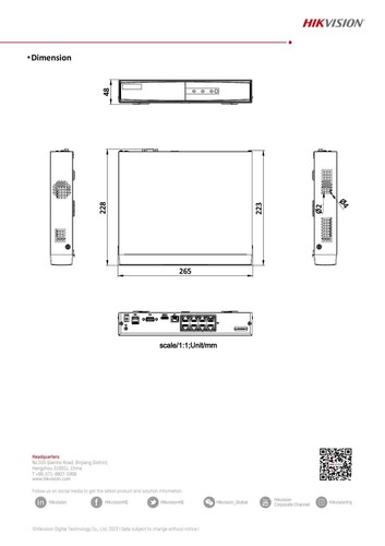 Sistema de cámara IP grabadora de video en red Hikvision DS-7108NI-Q1/8P/M 8 CANALES PoE NVR - Imagen 7 de 7