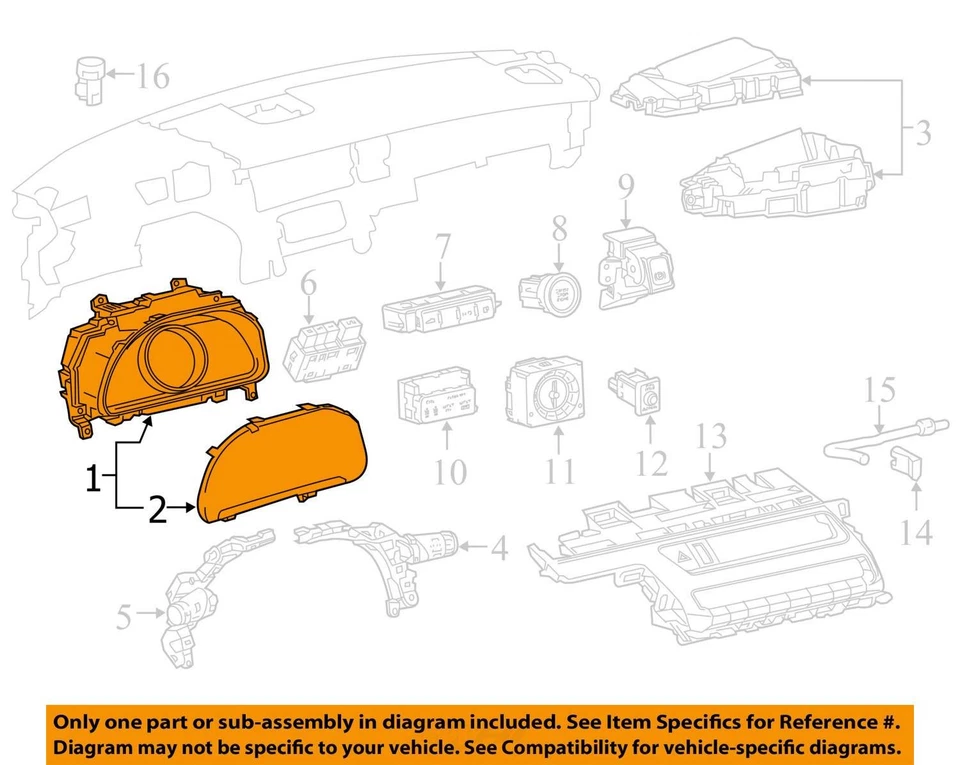 Cuadro de instrumentos velocímetro pantalla digital Lexus LC500 MPH 2018-2019 Foto 3 de 4
