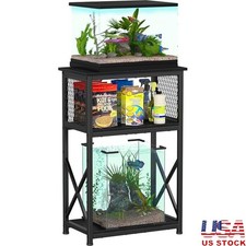 10 Gallon Fish Tank Stand Sturdy Aquarium Rack 3 Tier Storage Adjustable Feet US