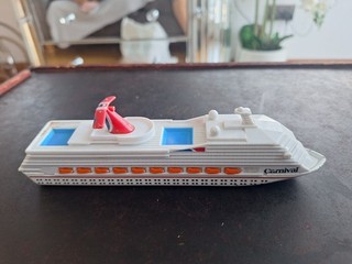 Carnival Cruise Die Cast/plastic Ship Model On Wheels In Good Used Condition