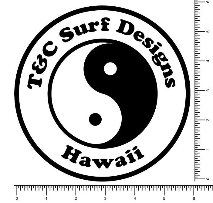 Town and Country Surf Die Cut Sticker Decal 6" x 6" Surf T & C Hawaii Surfboards - Image 2 of 4