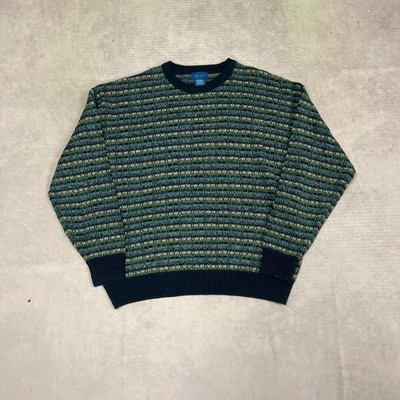 Vintage Strickpullover Abstrakt Gemustert Opa Strickpullover Herren Xl