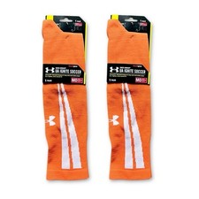 2 Pair Under Armour Ignite Heat Gear Over-The-Calf Soccer Socks Sz M Orange NWT