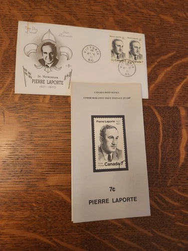1971 Canada FDC - Pierre Laporte - with Canada Post Info Folder