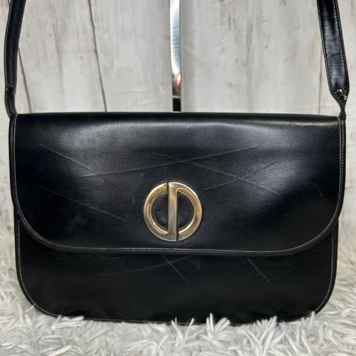 Sac bandoulière Christian Dior cuir authentique noir femme France 115929