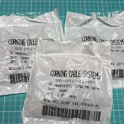 3- Corning 95-051-41-SP SC Anaerobic Fiber Connectors, MM, 50um, Sealed Packs