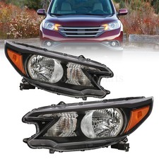 Pair Headlights Assembly Halogen Lhrh Black For Honda Crv Cr-v 2012 2013 2014 Pair Headlights Assembly Halogen Lhrh Black For Honda Crv Cr-v 2012 2013 2014