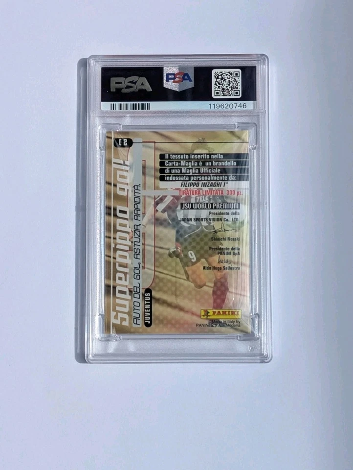 Tarjetas Filippo Inzaghi 00-01 Panini Calcio Premium #C2 PSA 8 Carta Maglia 2 colores Foto 2 de 2