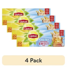 (4 pack) Lipton Family Sized Iced Southern Sweet Black Tea Caffeinated Tea Bag