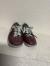 Vintage 1980s Nike Bowling Shoes Burgundy Silver Leather Low Top Men s Size 7