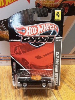 Hot Wheels Garage ~ Ferrari Dino 246 GTS ~ Black ~ FREE PROTECTOR