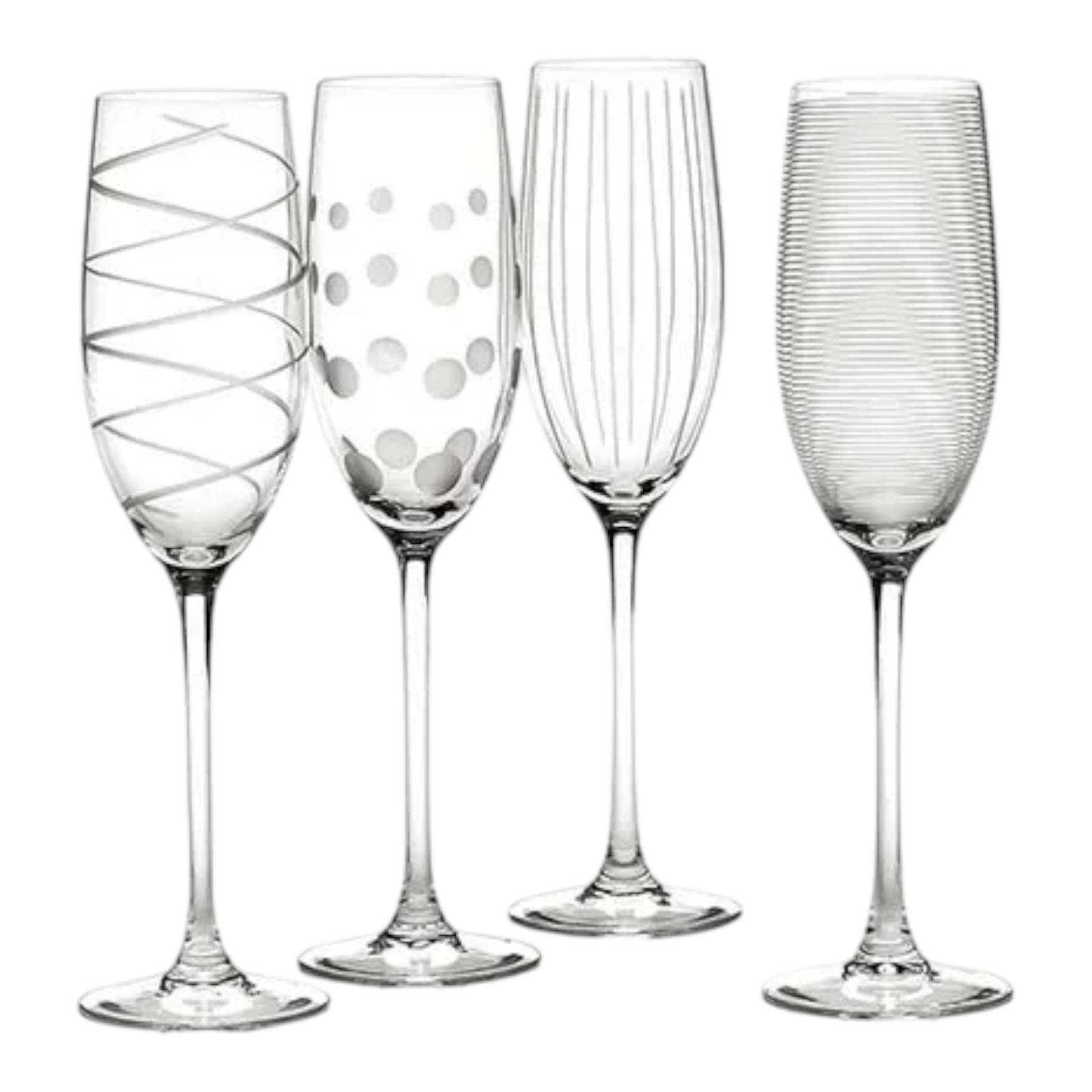 Mikasa Cheers Set Of 4 Etched Flute Glasses 250ml