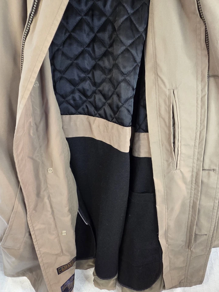 Chaps Ralph Lauren Mens M Trench Over Coat  Zip Out Wool Lining Career Academia - Image 3 of 4