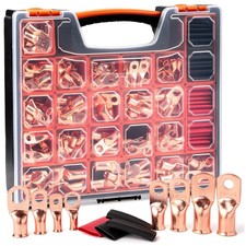 Heavy Duty Copper Wire Lugs Kit with Heat Shrink Tubing
