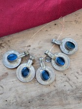 Kuchi Tribal Coin Pendants Kochi Adornment Aqua 5x 20082 