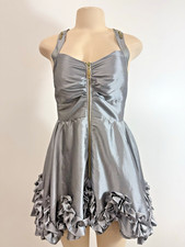 Romeo & Juliet Silver Satin Cocktail dress Size Small on Sale nh