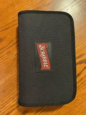 2001 Travel Scrabble Game Folio Edition With Zipper Case and Snap-In Tiles